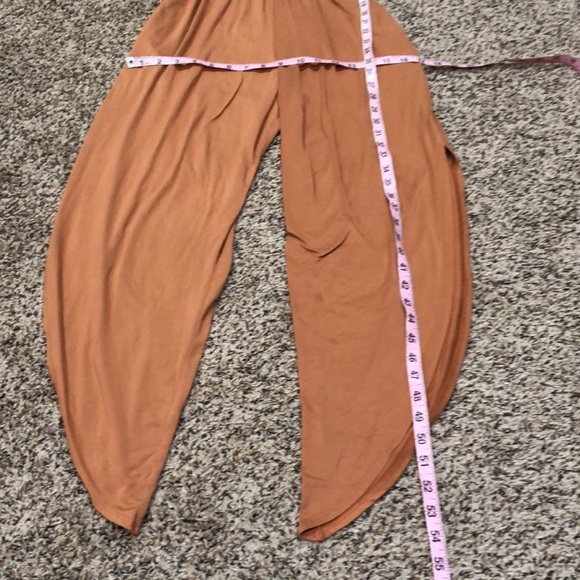 SOLD Michele Hah Belle Jumpsuit Size Small Salmon Coral Orange Split Leg - Picture 8 of 8